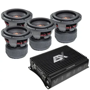 DD Audio Baspaket – 4x DD608 + VX5000 monoblock