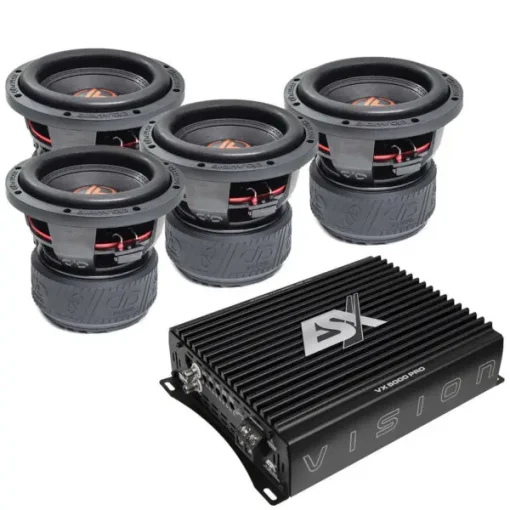 DD Audio Baspaket – 4x DD608 + VX5000 monoblock